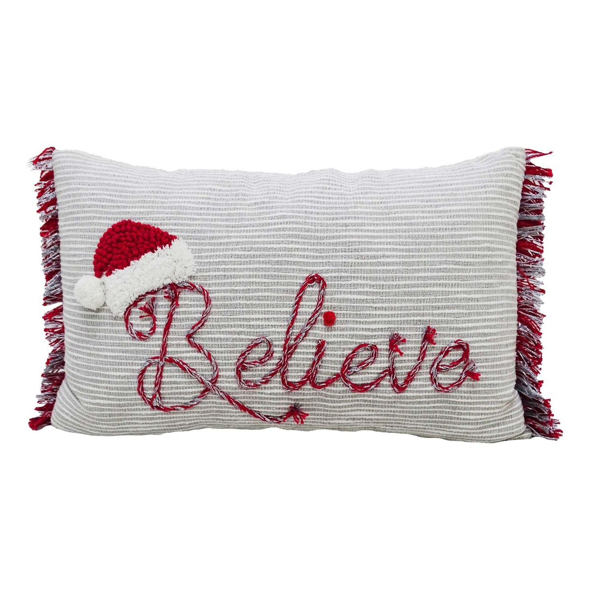 Vibhsa Christmas Throw Pillow for couch- Believe 14" x 24"