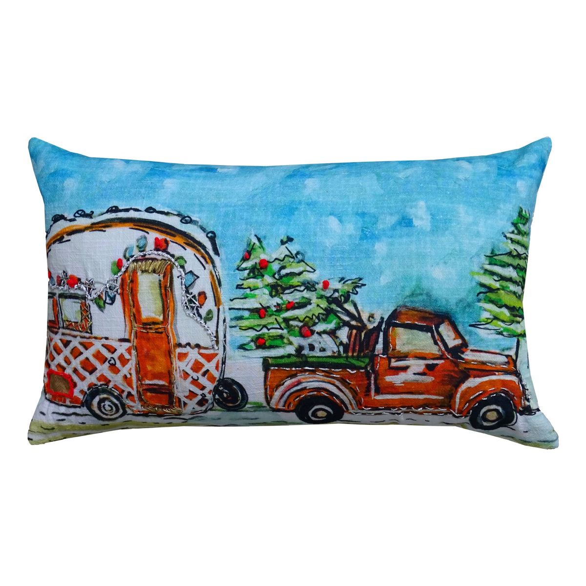 Vibhsa Christmas Cravan Holiday Pillow (14"X20")