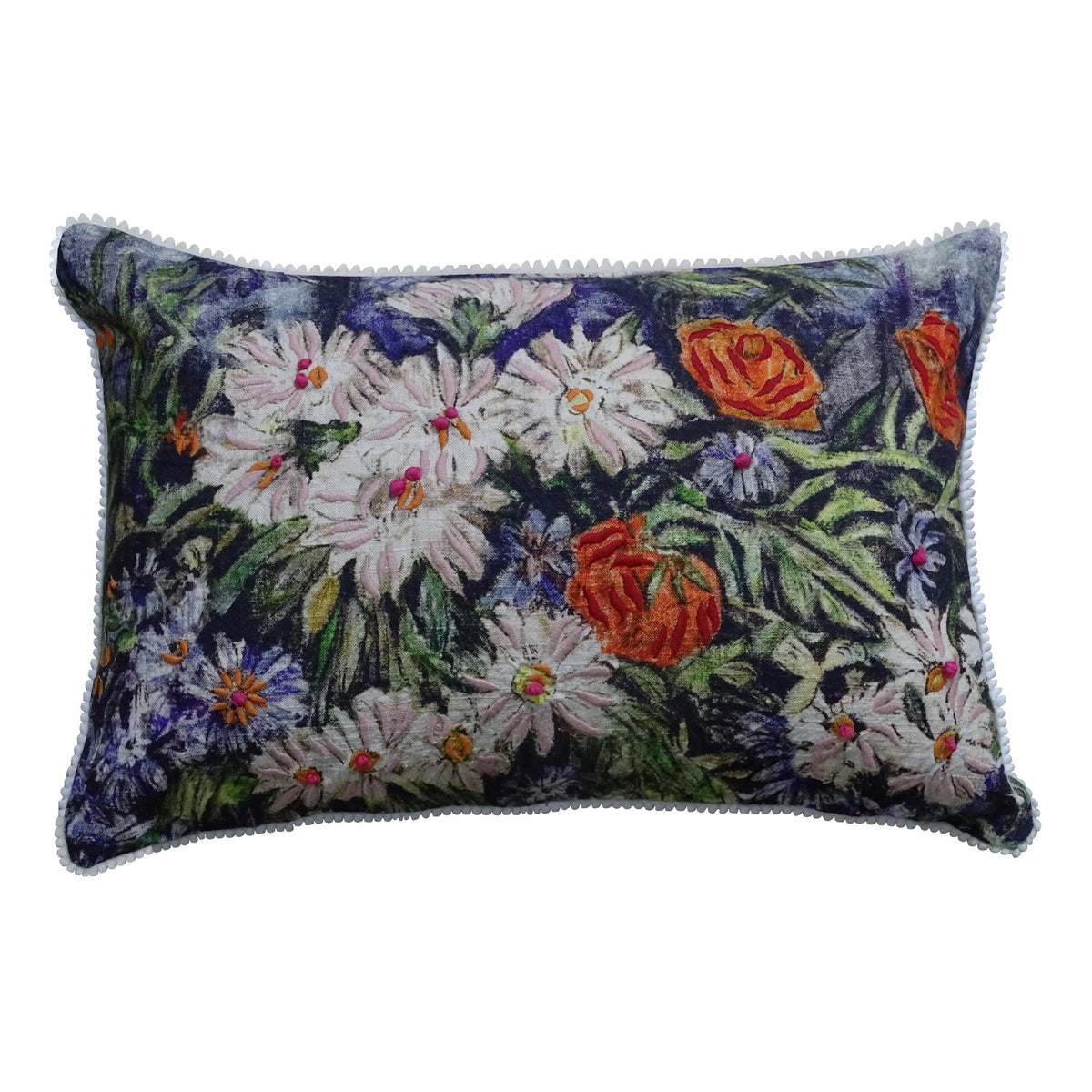 Vibhsa Hand Illustrated  Colorful Decorative Pillow (14"X20")