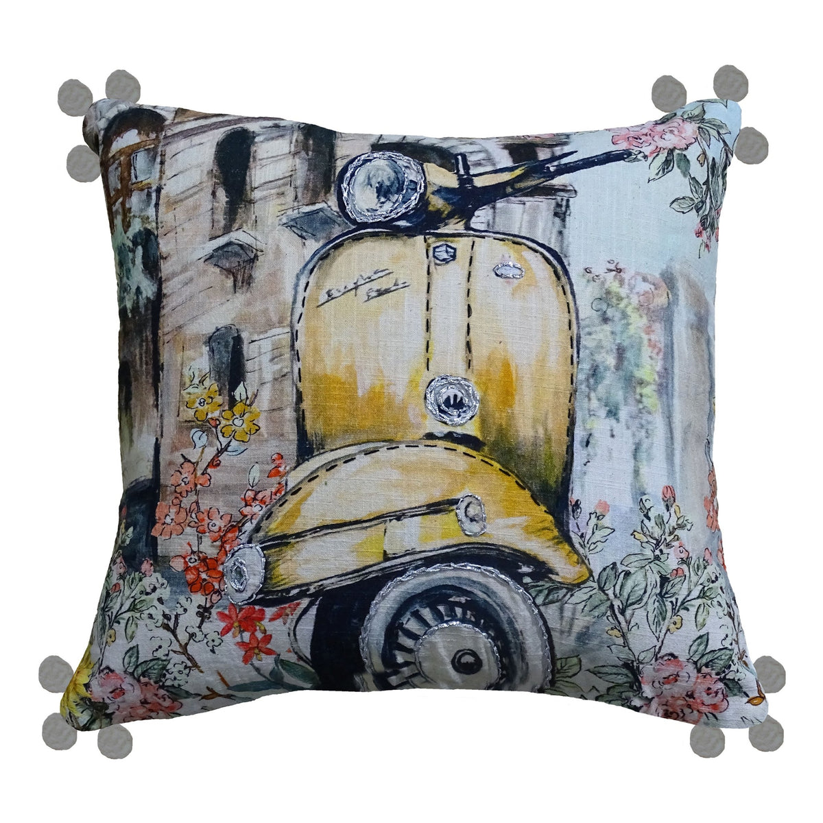Vibhsa Decorative Throw Pillow Cover Fall Collection Yellow Vespa