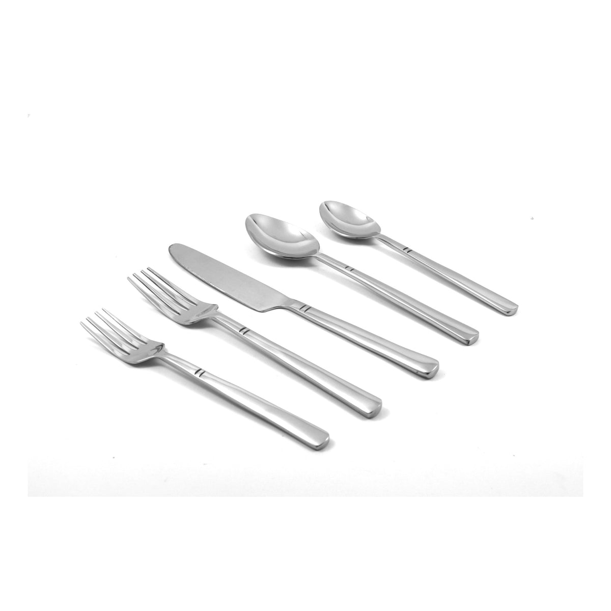 Vibhsa Modern Flatware set of 20 Pieces Silver Stainless Steel