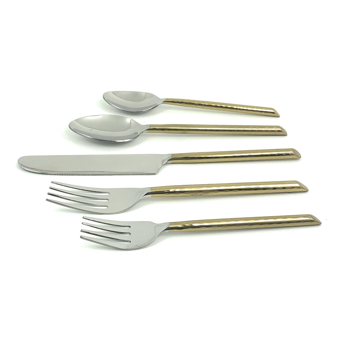 Vibhsa Stainless Steel Gold Flatware set of 20 pieces