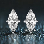 Brilliant Marquise 3mm 0.49 Carat Moissanite 925 Sterling Silver Earrings for Women