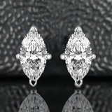 Brilliant Marquise 3mm 0.49 Carat Moissanite 925 Sterling Silver Earrings for Women