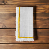 yellow cloth napkin for fall dinner table decor