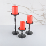 black matte candle holder set of 3 for table decor