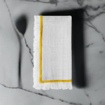 yellow cloth napkin for fall dinner table decor