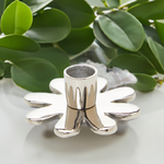 silver flower candle stick holder for lighting the candle