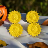 Vibhsa Sunflower Yellow Napkin Rings Set of 4