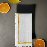 yellow cloth napkin for fall dinner table decor