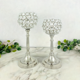 crystal candle holder set of 2 for table decor