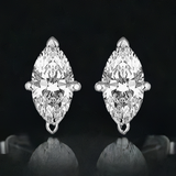 Brilliant Marquise 3mm 0.49 Carat Moissanite 925 Sterling Silver Earrings for Women