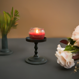 Vibhsa Pillar Candle Holder - Matte Black (4.5"H)