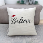 Vibhsa 20" x 20" Christmas Pillow- Believe