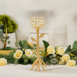 Decorative Golden Tree Hurricane Candle Holder for console 