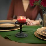 Rustic black pillar candle holder for table decor