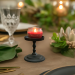 black pillar candle holder for table decor