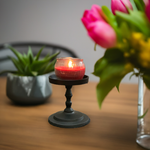 Vibhsa Pillar Candle Holder - Matte Black (4.5"H)