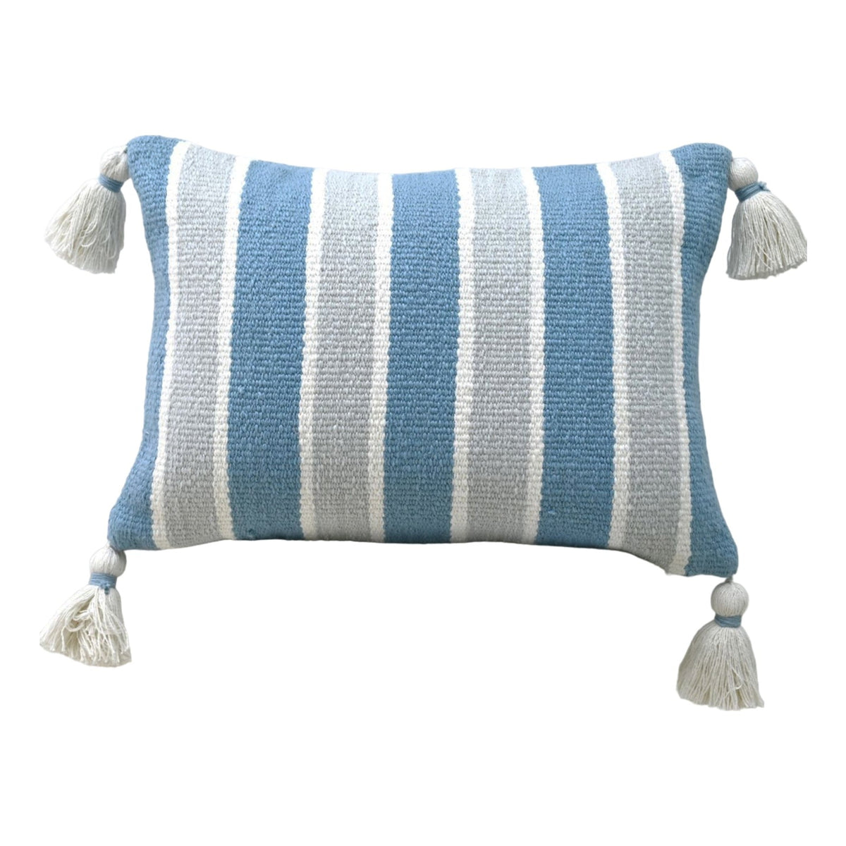 Handwoven Corner Tassels Decorative Pillow, 14''X20''