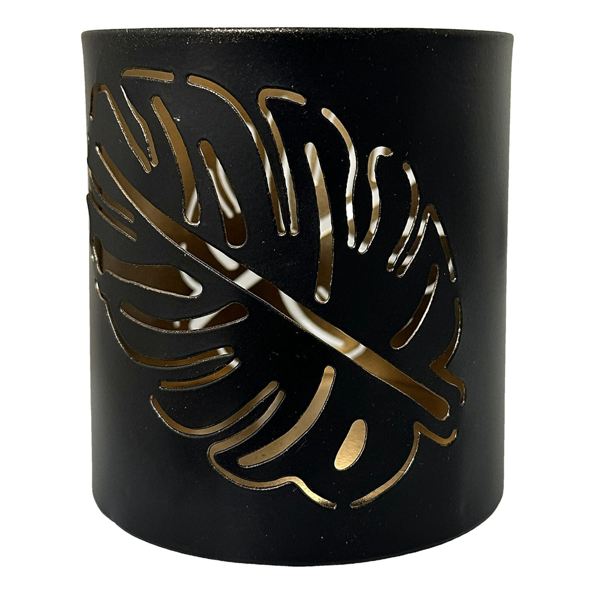 Vibhsa Leaf Votive Candle Holder | 4.4", Laser-Cut, Rustic Finish