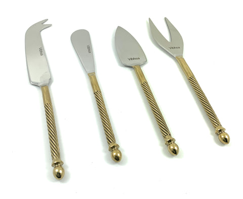 Cheese knives set of 4 Stainless Steel, Golden