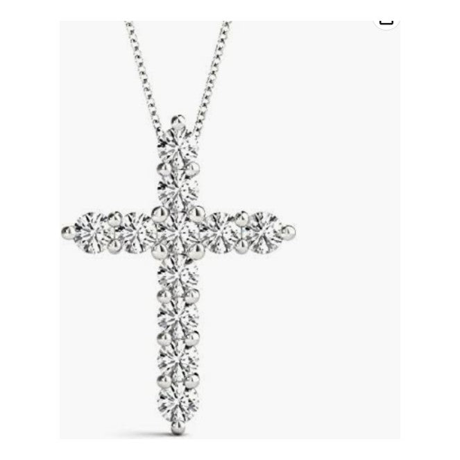 Radiant 0.55 Ct Moissanite Pendant Necklace 14K White Gold