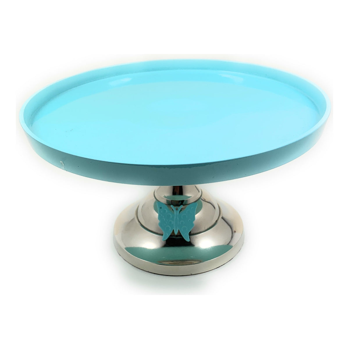 Cake Turquoise Stand with Turquoise Butterfly (10" Cake Holder)