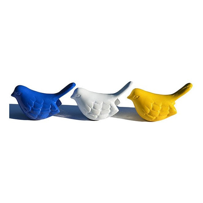 Vibhsa Bird Figurines Symbols of Health & Happiness (Blue, White & Yellow)