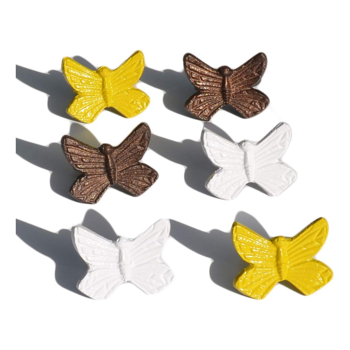 Vibhsa Colorful Butterfly Napkin Rings | Set of 6, Mixed Colors, Handcrafted Aluminum