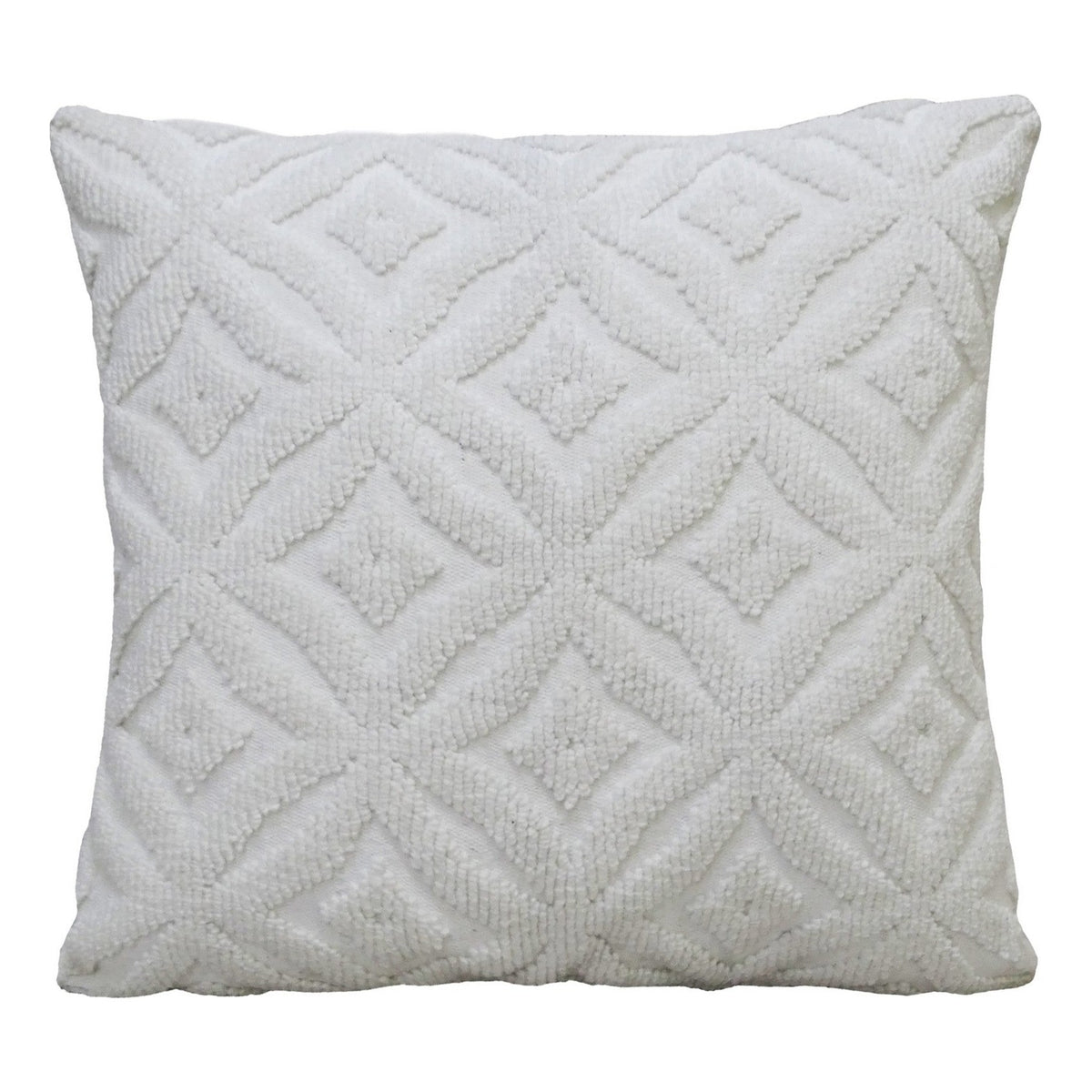 Vibhsa White Indoor Outdoor Ogee Decorative Pillow 18"x18"