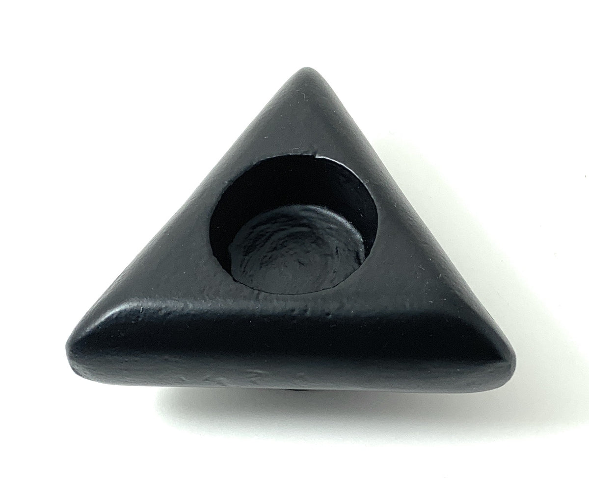 Vibhsa 2-in-1 Candle Holder | Tealight & Taper, Rustic Black, Handcrafted Aluminum