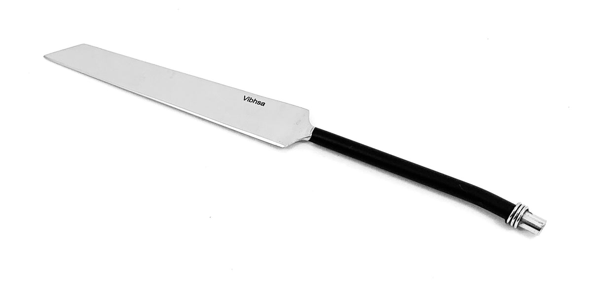 Vibhsa Cake Cutting & Serving Set | Black Twisted Handle, Stainless Steel