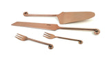Cake Cutting Serving Set with Forks (Copper Finish, Treble Note)