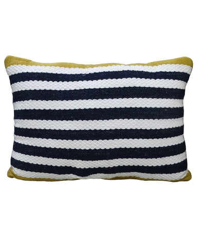 Striped Blue Decorative Outdoor Pillow 14"x20"