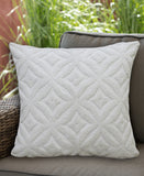 18"x18" White Indoor Outdoor Ogee Decorative Pillow