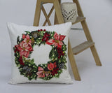 Christmas Wreath Decorative Throw Pillow 20" x 20"