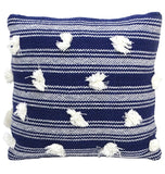 Blue 20" X 20" Decorative Throw Pillow with Pom Pom