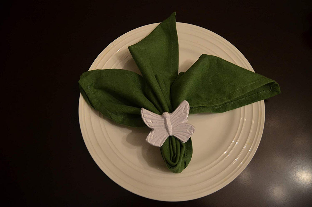 Vibhsa Colorful Butterfly Napkin Rings | Set of 6, Mixed Colors, Handcrafted Aluminum