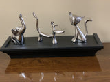 Vibhsa Dog Cat & Elephant Ring Holders Set - Silver
