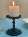 Vibhsa Pillar Candle Holder - Matte Black (4.5"H)