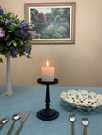 Vibhsa Pillar Candle Holder - Matte Black (7"H)