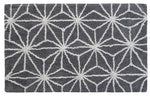 CHICOS HOME Bath Rug Geometric Pattern in Grey & Ivory