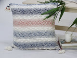 Throw Pillow for sofa with Tassels 22" X 22" Multicolor Insert Included