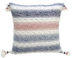 Throw Pillow for sofa with Tassels 22" X 22" Multicolor Insert Included