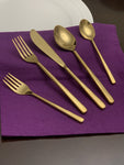 golden silverware flatware set