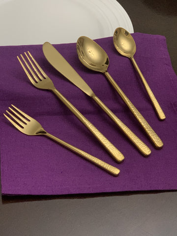 golden silverware flatware set