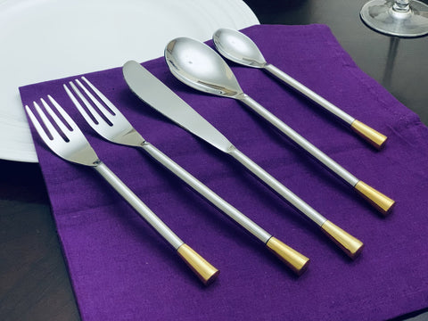 golden silverware flatware set