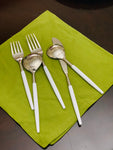 White & Silver Flatware Stainless Steel Set of 20