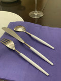 White Stainless Steel Flatware 18-Piece Set Dinner knives, Dinner Forks, Soup Spoons
