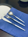 White Stainless Steel Flatware 18-Piece Set Dinner knives, Dinner Forks, Soup Spoons
